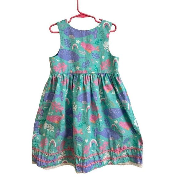 Eleanor Rose Rosemary Dress Mint Green Narwhal Seal Sea Creature Size 7-8 - Picture 2 of 5